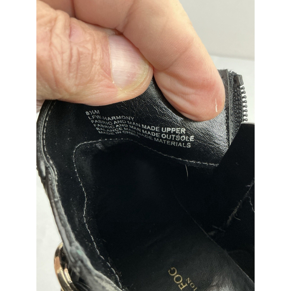 Womans London Fog Harmony Ankle Boots 8.5 M Black Strap Buckle Zipper - Picture 7 of 9